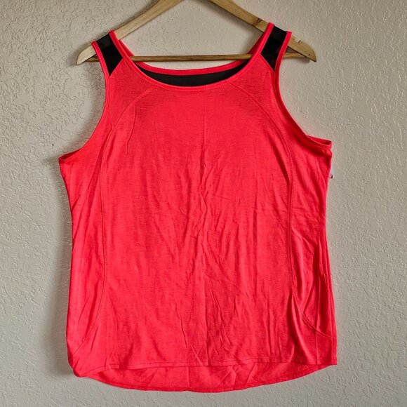 Womens Pink Tank Top XL Zone Pro Black Mesh Sleeveless Scoop Neck Activewear - Picture 1 of 7
